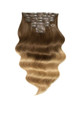 Mocha Toffee Ombre - Elegant 16" Silk Seamless Clip In Human Hair Extensions 150g